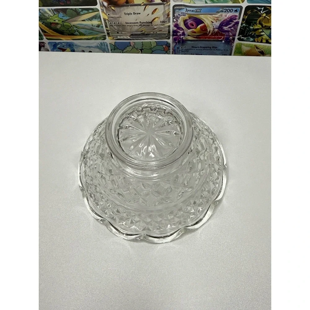 Vintage Clear Cut Crystal Candy Dish Scalloped‎ Bowl 3x5